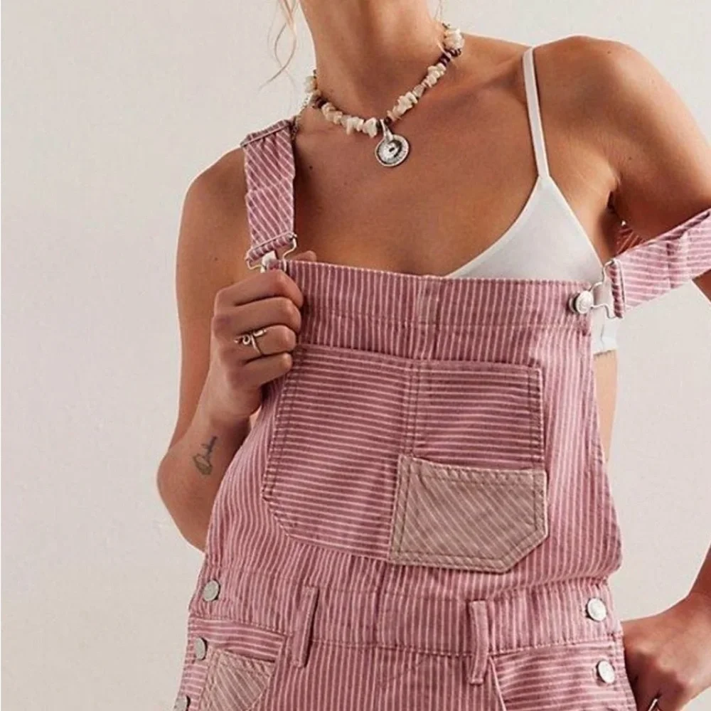We The Free Ziggy Island Striped Overalls